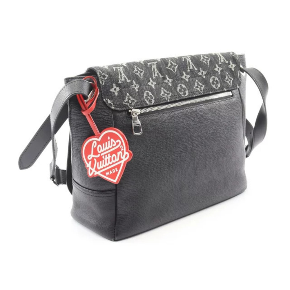 Louis Vuitton Busas Denim Bag Shoulder Canvas NIGO Tokyo Leather Monogram Black